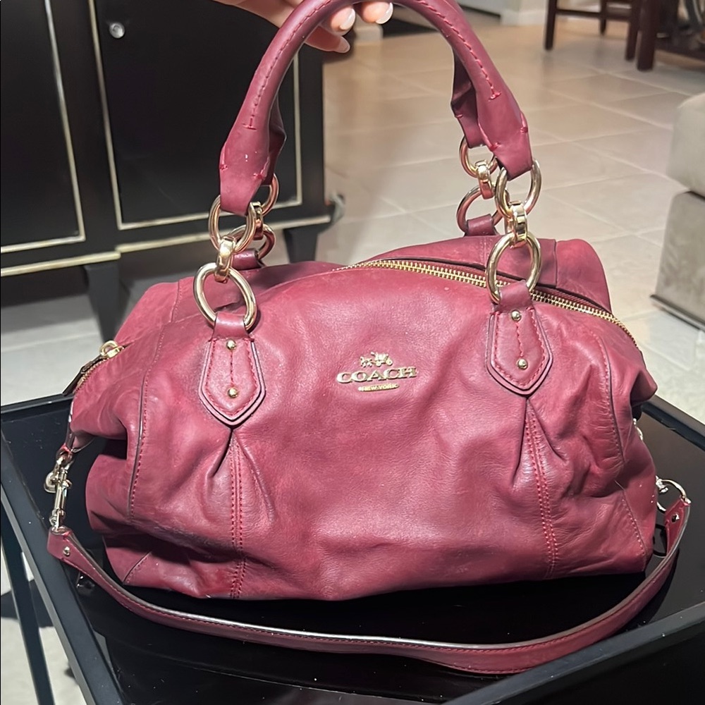 Coach Maroon Leather Satchel